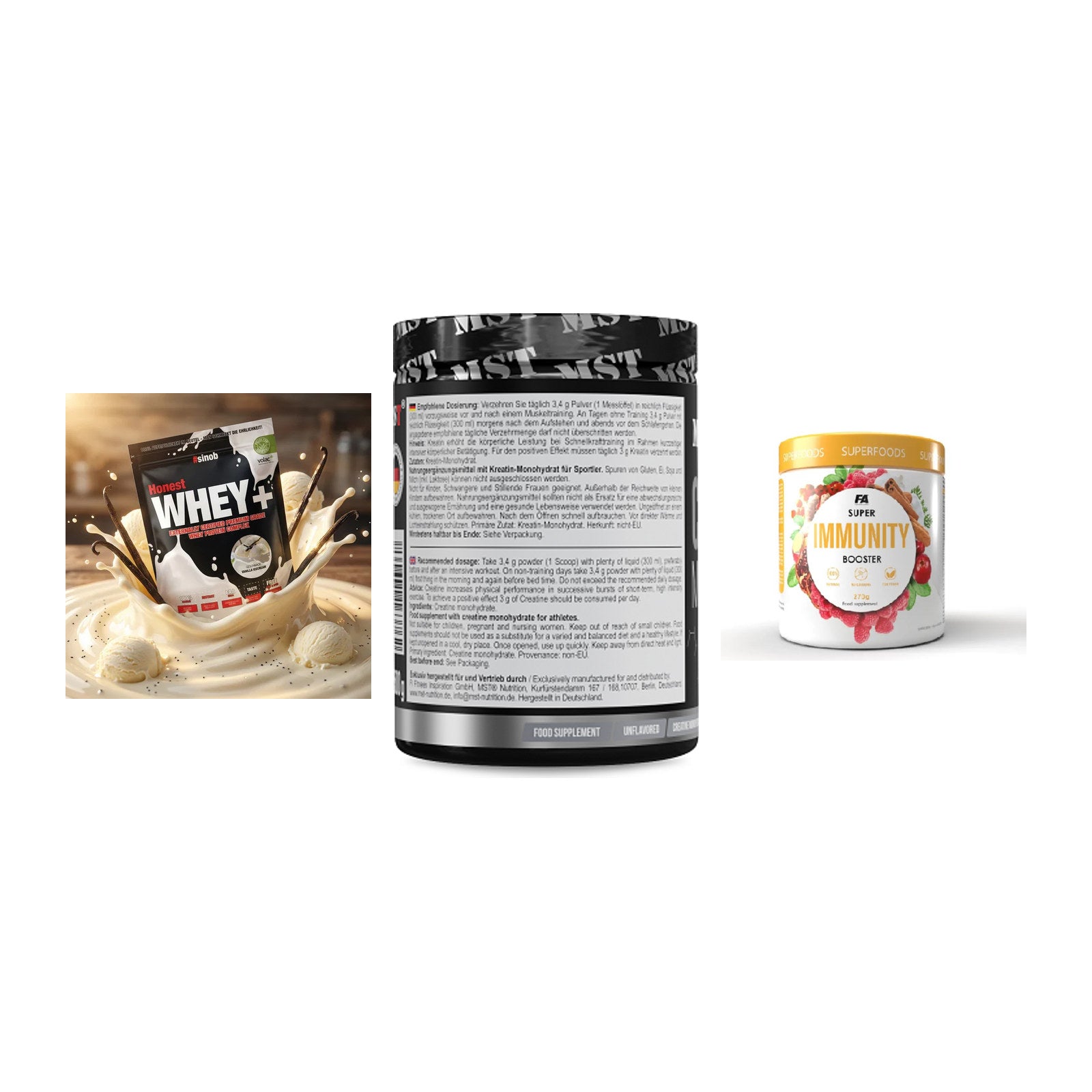 Einsteiger-Set: Sinob Honest + MST Creatin + FA Nutrition – alle enthaltenen Artikel