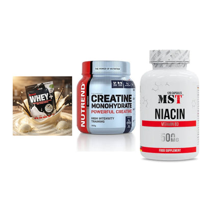 Einsteiger-Set: Sinob Honest + Nutrend Creatine + MST Niacin – alle enthaltenen Artikel