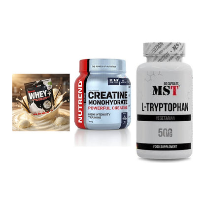 Einsteiger-Set: Sinob Honest + Nutrend Creatine + MST Tryptophan – alle enthaltenen Artikel
