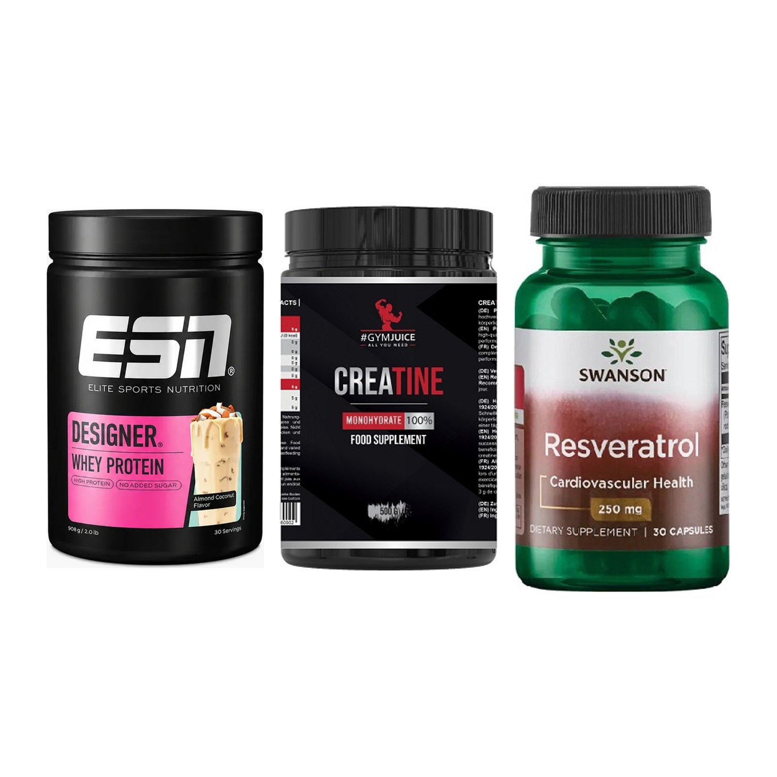 Einsteiger-Set: ESN Designer + #GYMJUICE + Swanson Resverat – alle enthaltenen Artikel