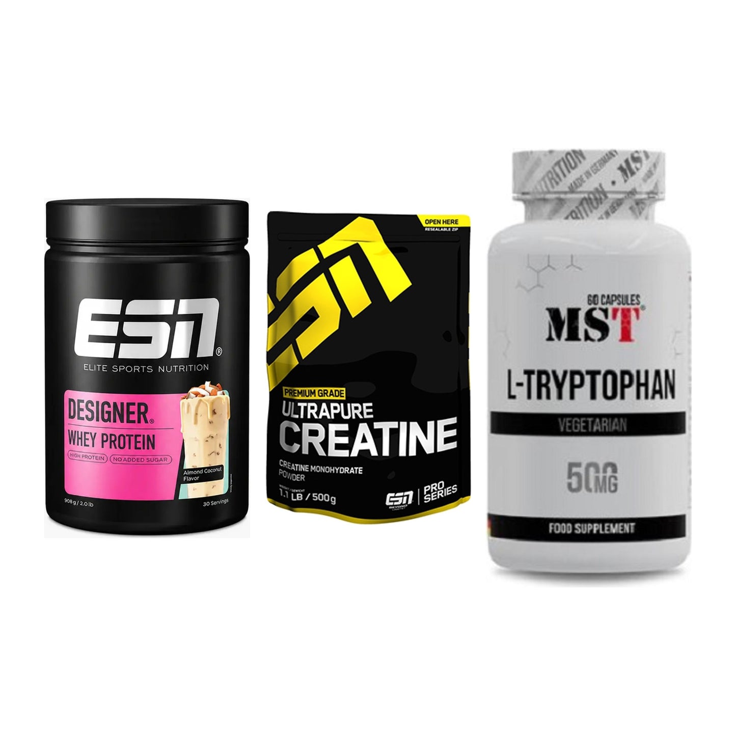 Einsteiger-Set: ESN Designer + ESN Ultrapure + MST Tryptophan – alle enthaltenen Artikel