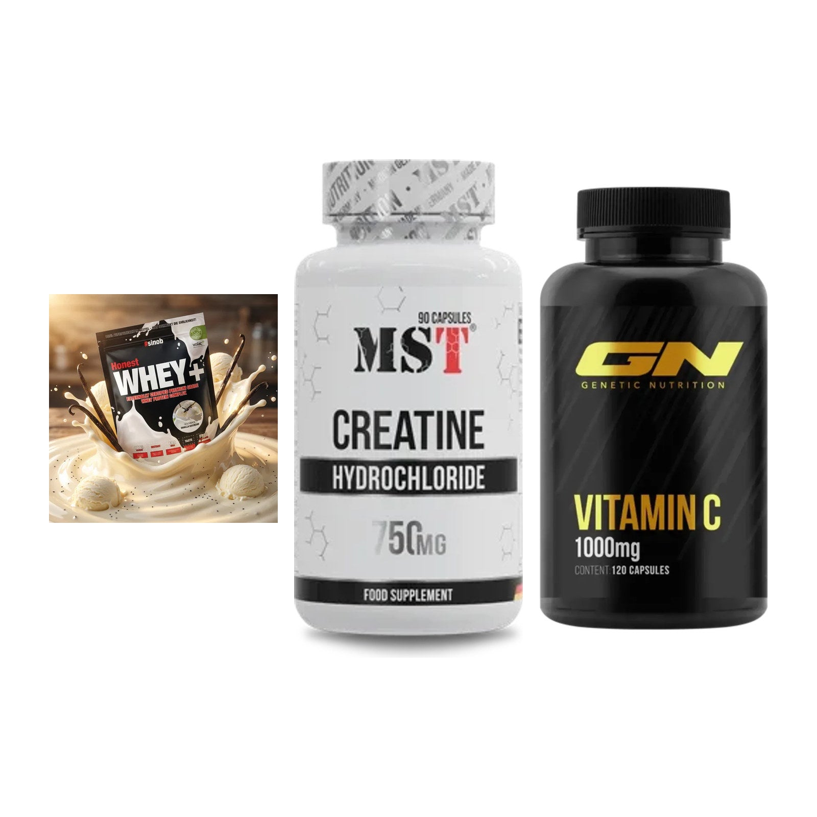 Einsteiger-Set: Sinob Honest + MST Creatin HCL + GN Vitamin C – alle enthaltenen Artikel