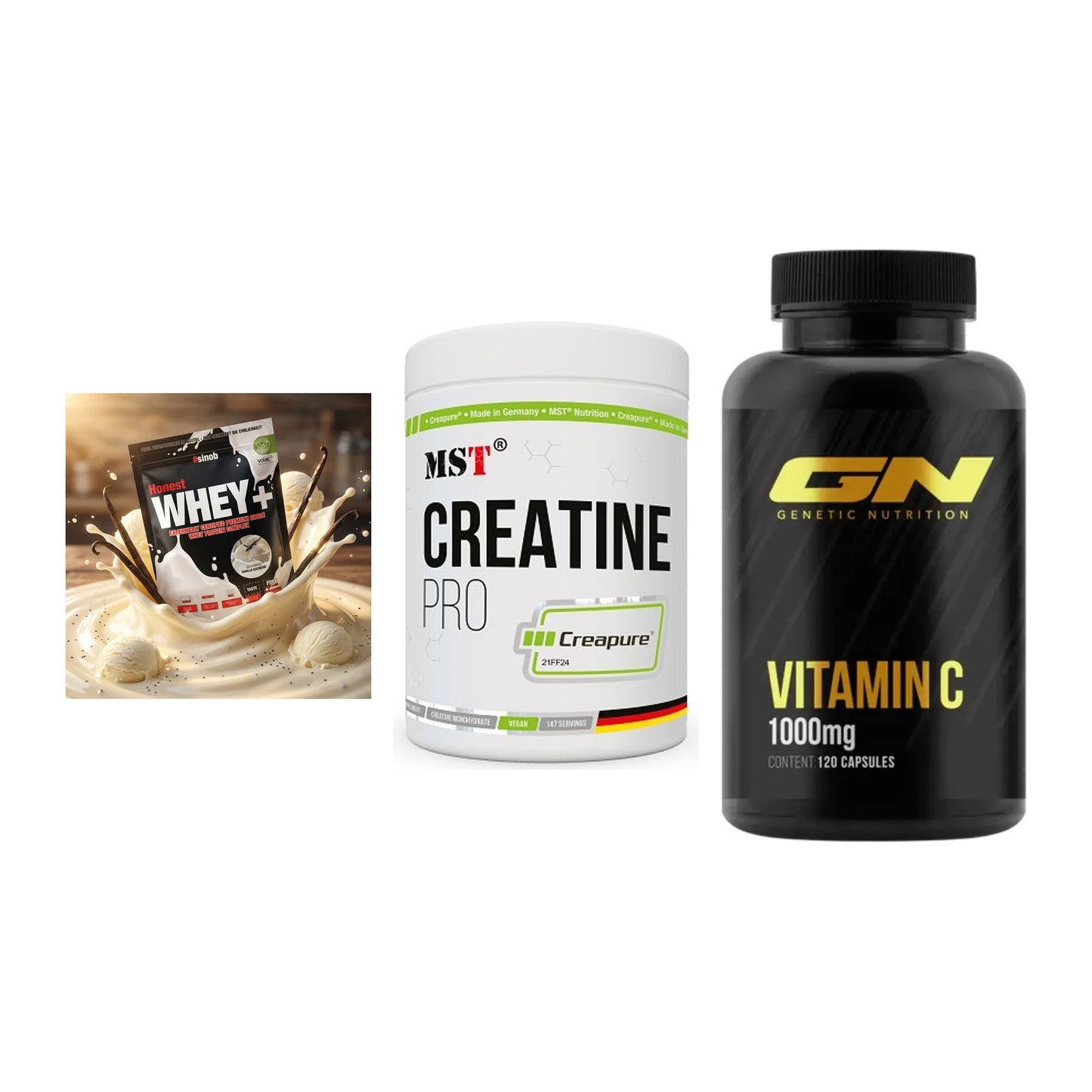 Einsteiger-Set: Sinob Honest + MST Creatin Pro + GN Vitamin C – alle enthaltenen Artikel