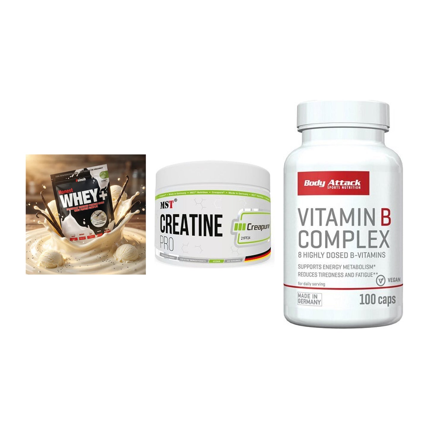Einsteiger-Set: Sinob Honest + MST Creatin Pro + Body Attack – alle enthaltenen Artikel