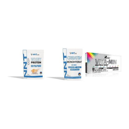 Einsteiger-Set: NNT Whey + NNT Creatin + Olimp Vita-Min – alle enthaltenen Artikel
