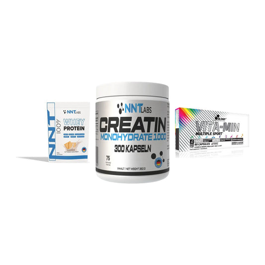Einsteiger-Set: NNT Whey + NNT Creatin 1000 + Olimp Vita-Min – alle enthaltenen Artikel