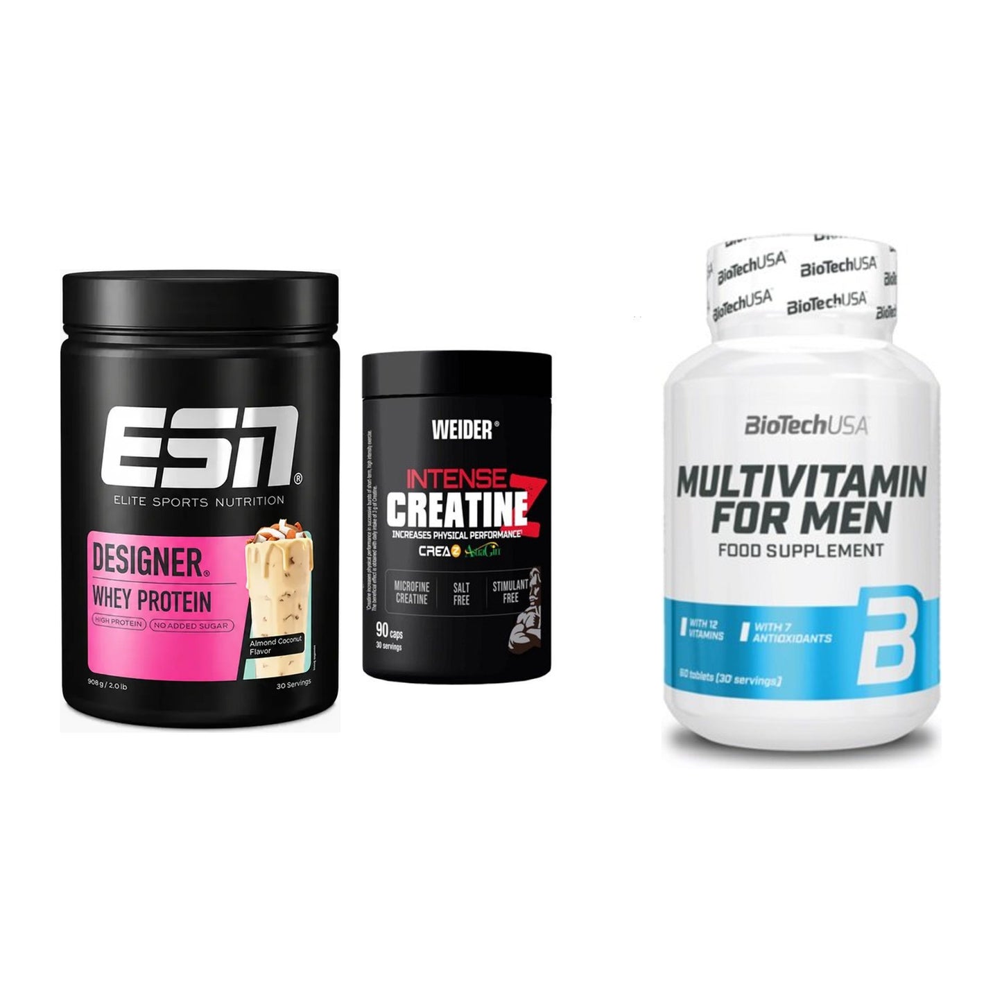 Einsteiger-Set: ESN Designer + Weider Intense + BioTech Multivit – alle enthaltenen Artikel