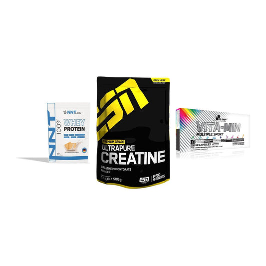 Einsteiger-Set: NNT Whey + ESN Ultrapure + Olimp Vita-Min – alle enthaltenen Artikel