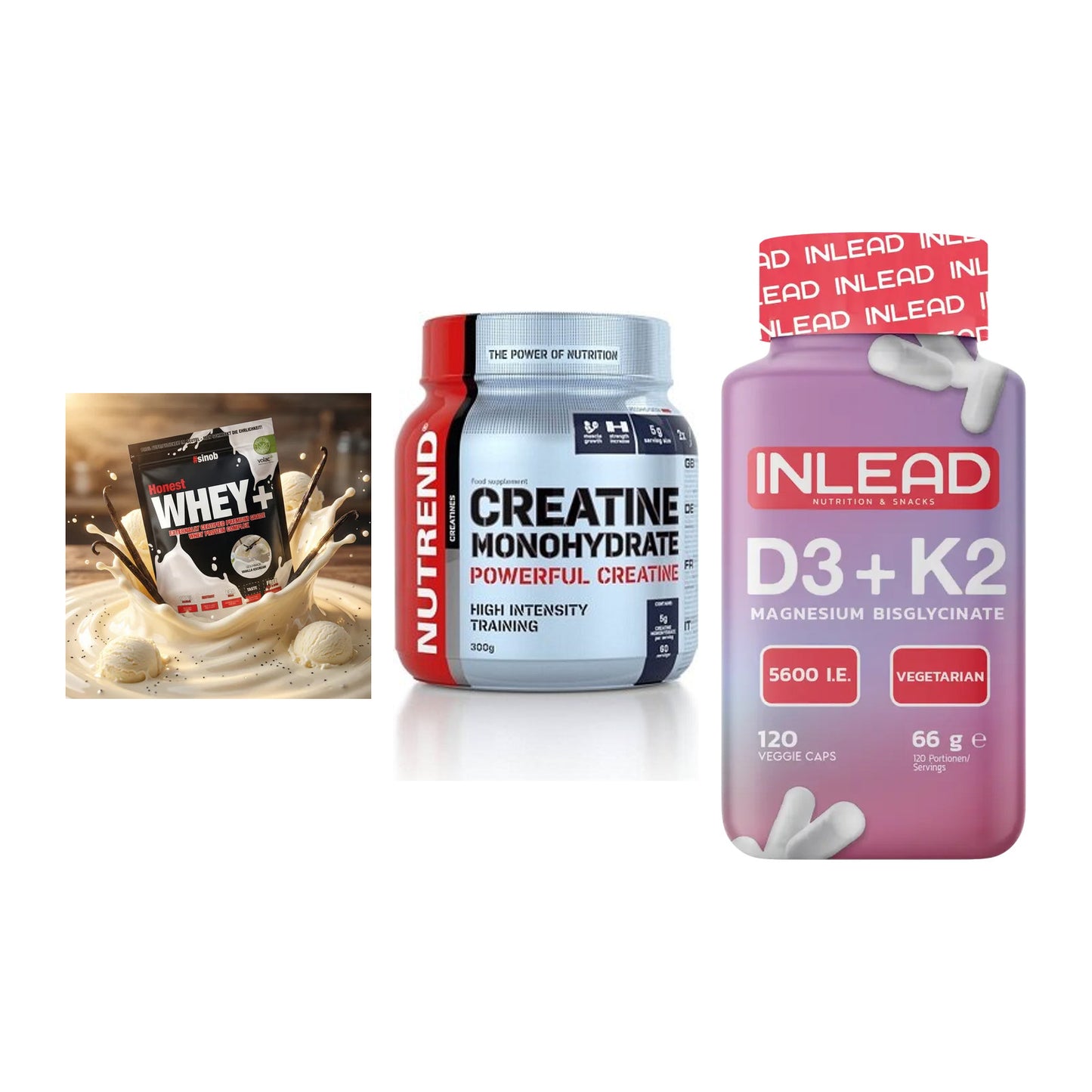 Einsteiger-Set: Sinob Honest + Nutrend Creatine + INLEAD Vitamin – alle enthaltenen Artikel