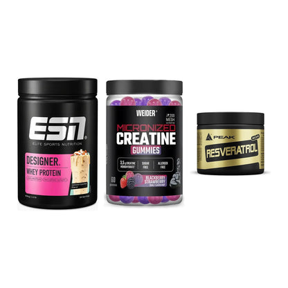 Einsteiger-Set: ESN Designer + Weider Micronize + Peak Resveratrol – alle enthaltenen Artikel