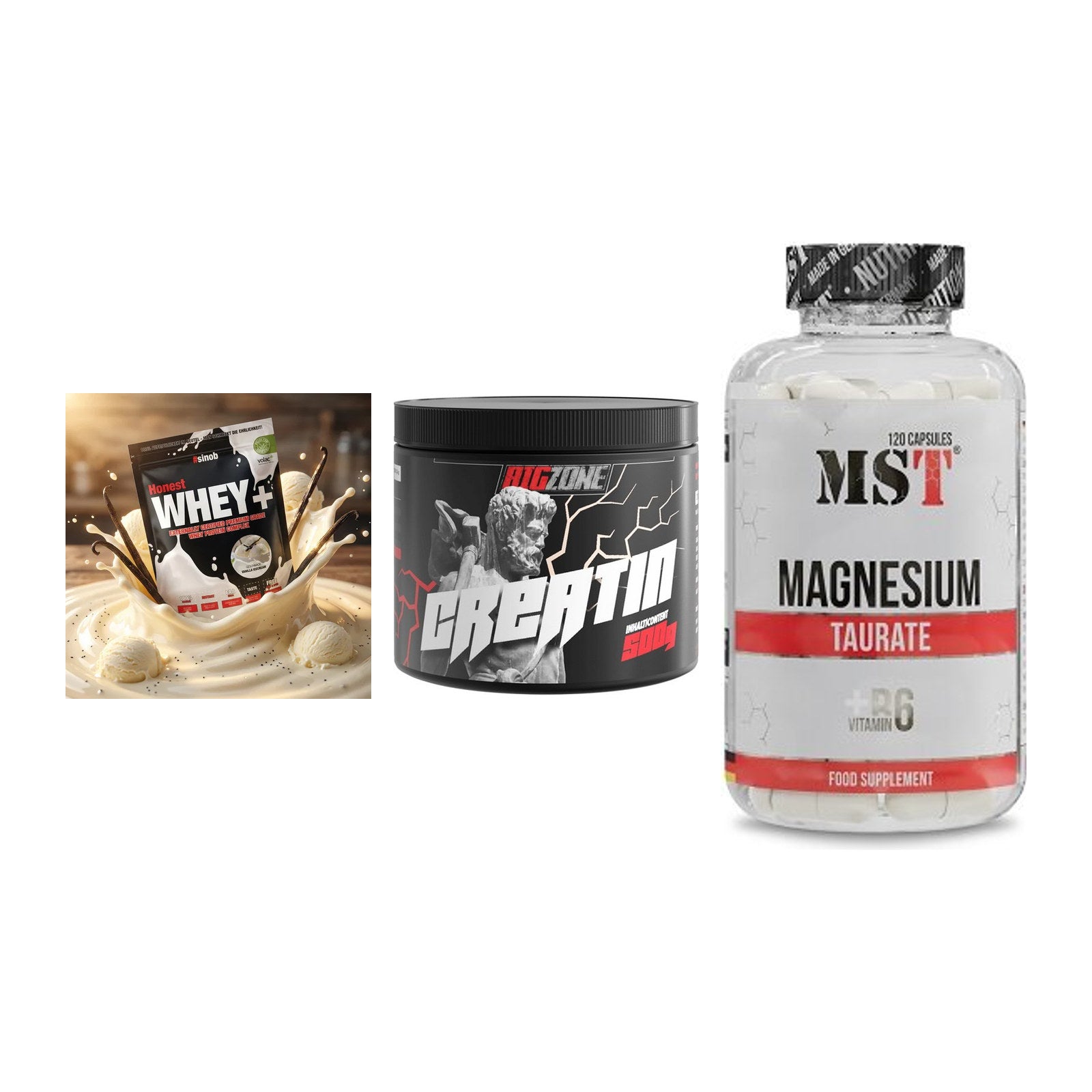 Einsteiger-Set: Sinob Honest + Big Zone Creatin + MST Magnesium – alle enthaltenen Artikel