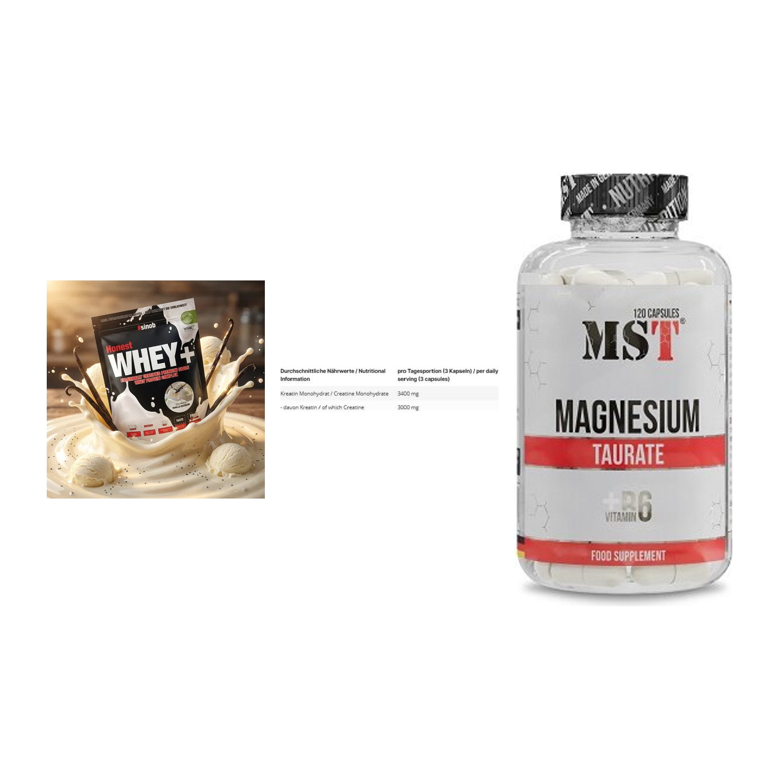 Einsteiger-Set: Sinob Honest + INLEAD Creatine + MST Magnesium – alle enthaltenen Artikel
