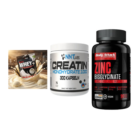 Einsteiger-Set: Sinob Honest + NNT Creatin 1000 + Body Attack Zink – alle enthaltenen Artikel
