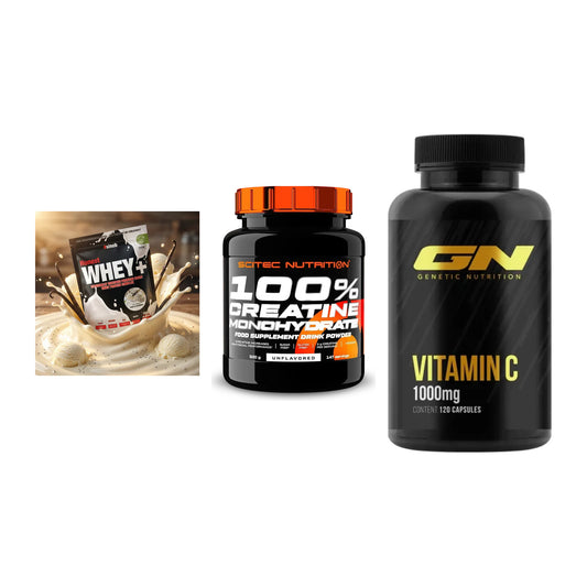 Einsteiger-Set: Sinob Honest + Scitec Creatine + GN Vitamin C – alle enthaltenen Artikel
