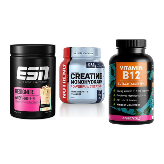 Einsteiger-Set: ESN Designer + Nutrend Creatine + ProFuel Vitamin – alle enthaltenen Artikel