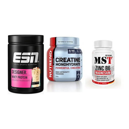 Einsteiger-Set: ESN Designer + Nutrend Creatine + MST Zinc – alle enthaltenen Artikel