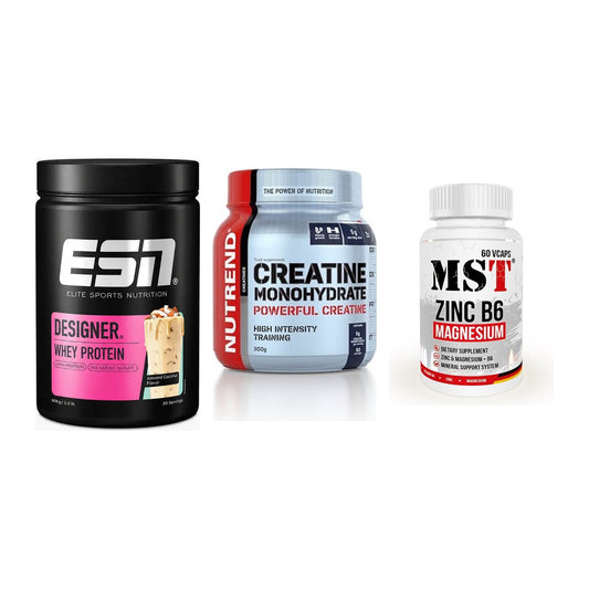 Einsteiger-Set: ESN Designer + Nutrend Creatine + MST Zinc – alle enthaltenen Artikel