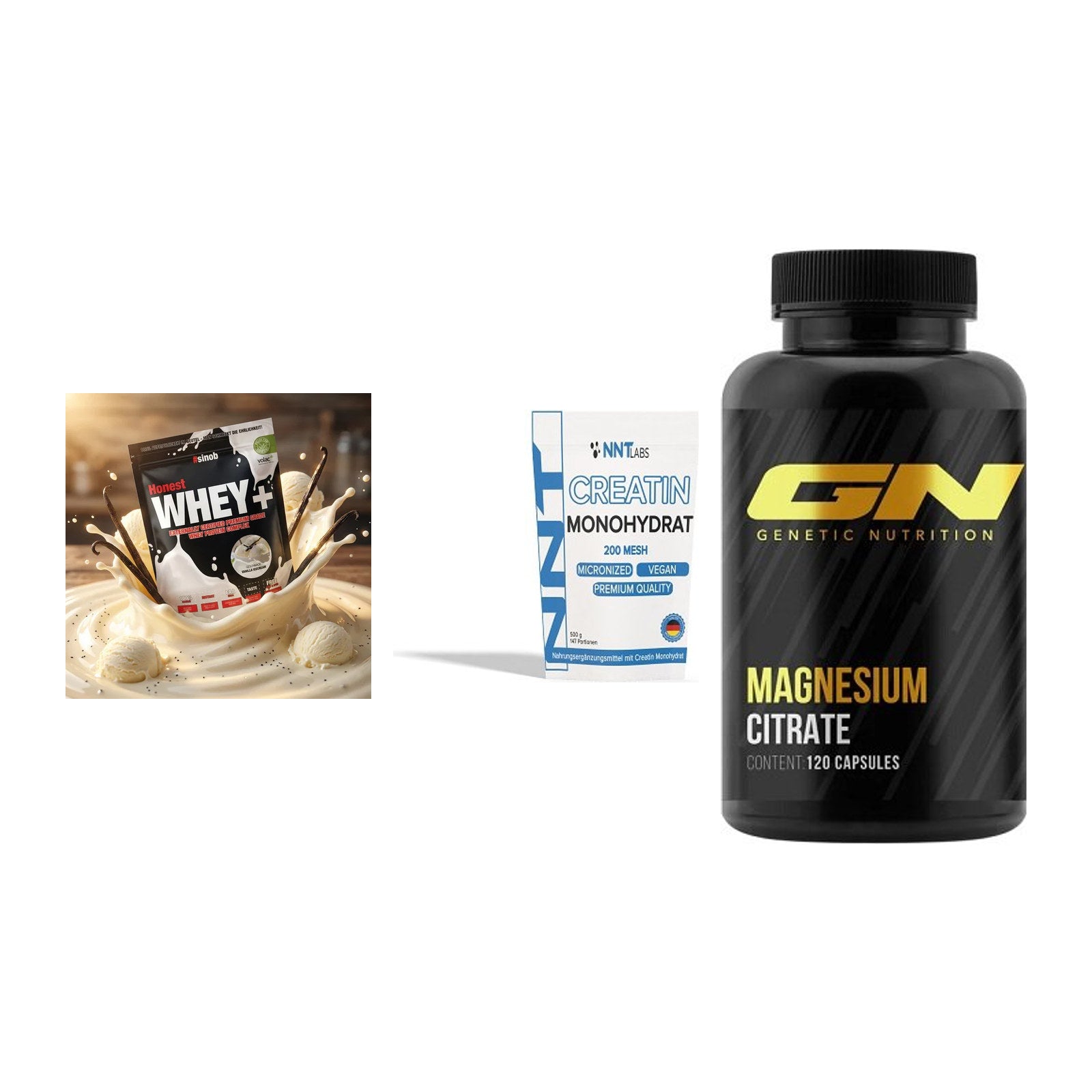 Einsteiger-Set: Sinob Honest + NNT Creatin + GN Magnesium – alle enthaltenen Artikel