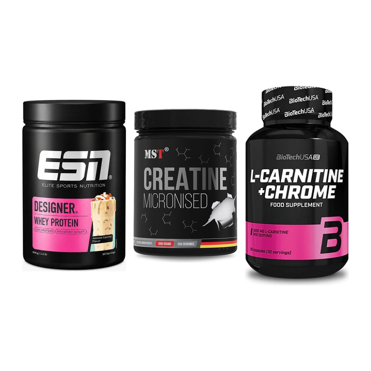 Einsteiger-Set: ESN Designer + MST Creatin + BioTech L-Carnit – alle enthaltenen Artikel