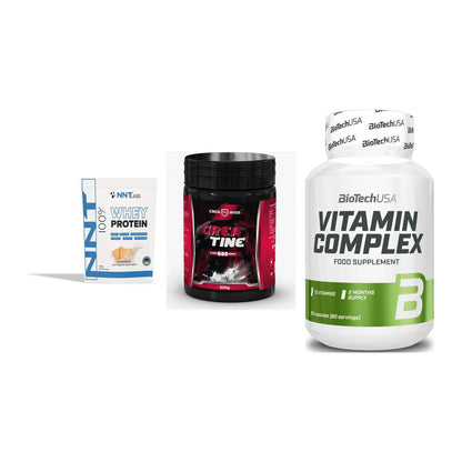 Einsteiger-Set: NNT Whey + CREASWISS + BioTech Vitamin – alle enthaltenen Artikel