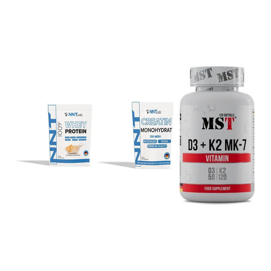 Einsteiger-Set: NNT Whey + NNT Creatin + MST Vitamin D3 – alle enthaltenen Artikel
