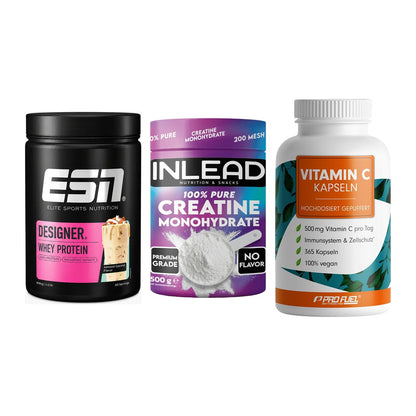 Einsteiger-Set: ESN Designer + INLEAD Creatine + ProFuel Vitamin – alle enthaltenen Artikel