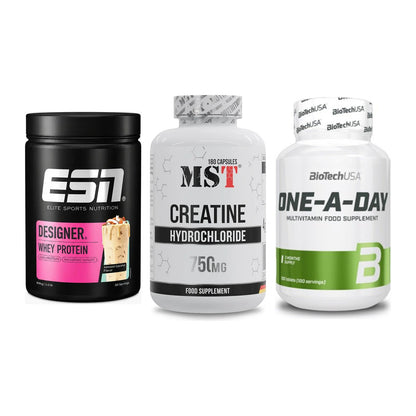 Einsteiger-Set: ESN Designer + MST Creatine HCL + BioTech One A – alle enthaltenen Artikel