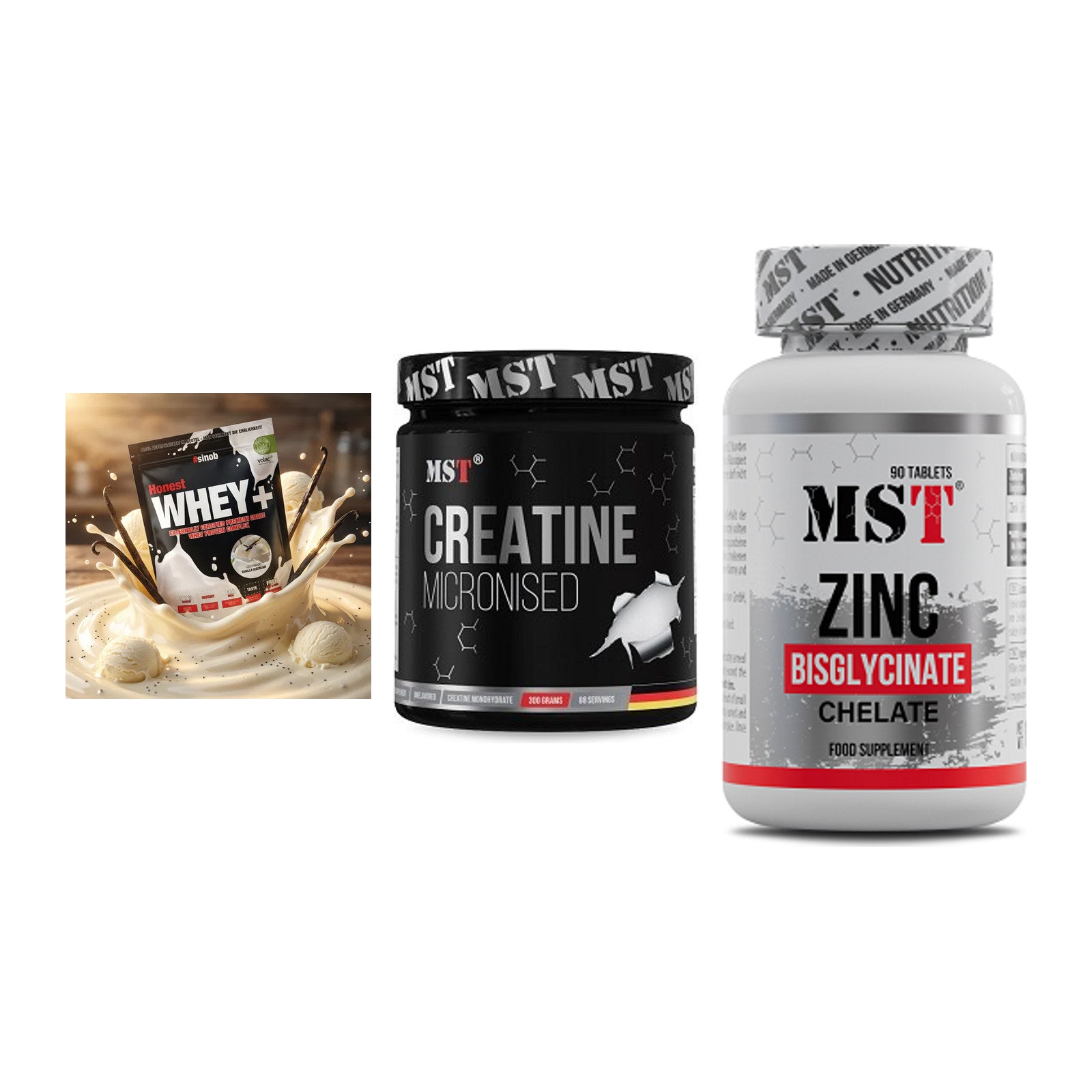 Einsteiger-Set: Sinob Honest + MST Creatin + MST Zinc Chelate – alle enthaltenen Artikel