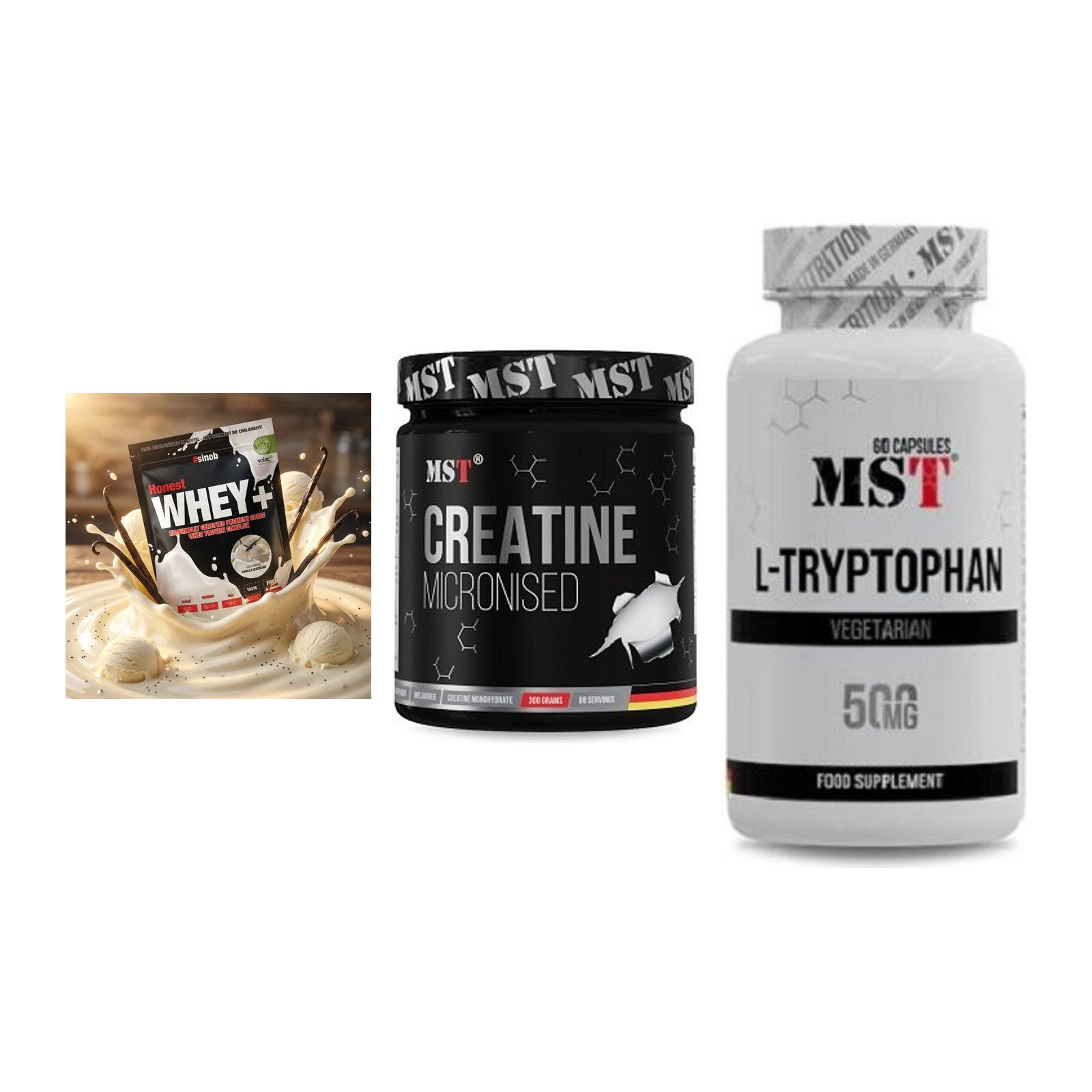 Einsteiger-Set: Sinob Honest + MST Creatin + MST Tryptophan – alle enthaltenen Artikel