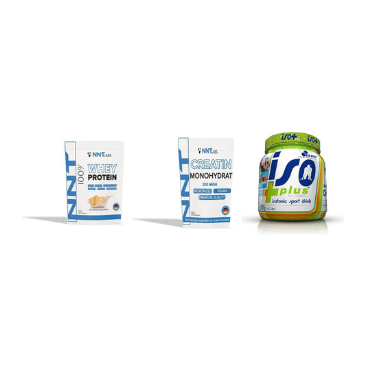 Einsteiger-Set: NNT Whey + NNT Creatin Monohydrat + Olimp Iso Plus – alle enthaltenen Artikel