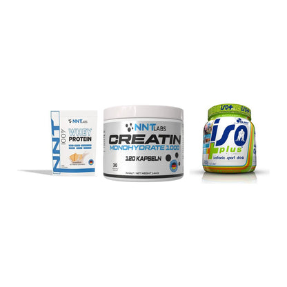 Einsteiger-Set: NNT Whey + NNT Creatin 1000 mg + Olimp Iso Plus – alle enthaltenen Artikel