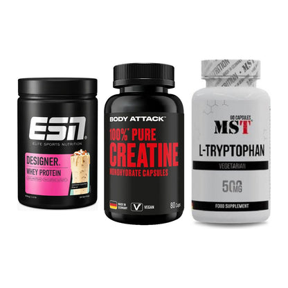 Einsteiger-Set: ESN Designer + Body Attack 100% + MST Tryptophan – alle enthaltenen Artikel