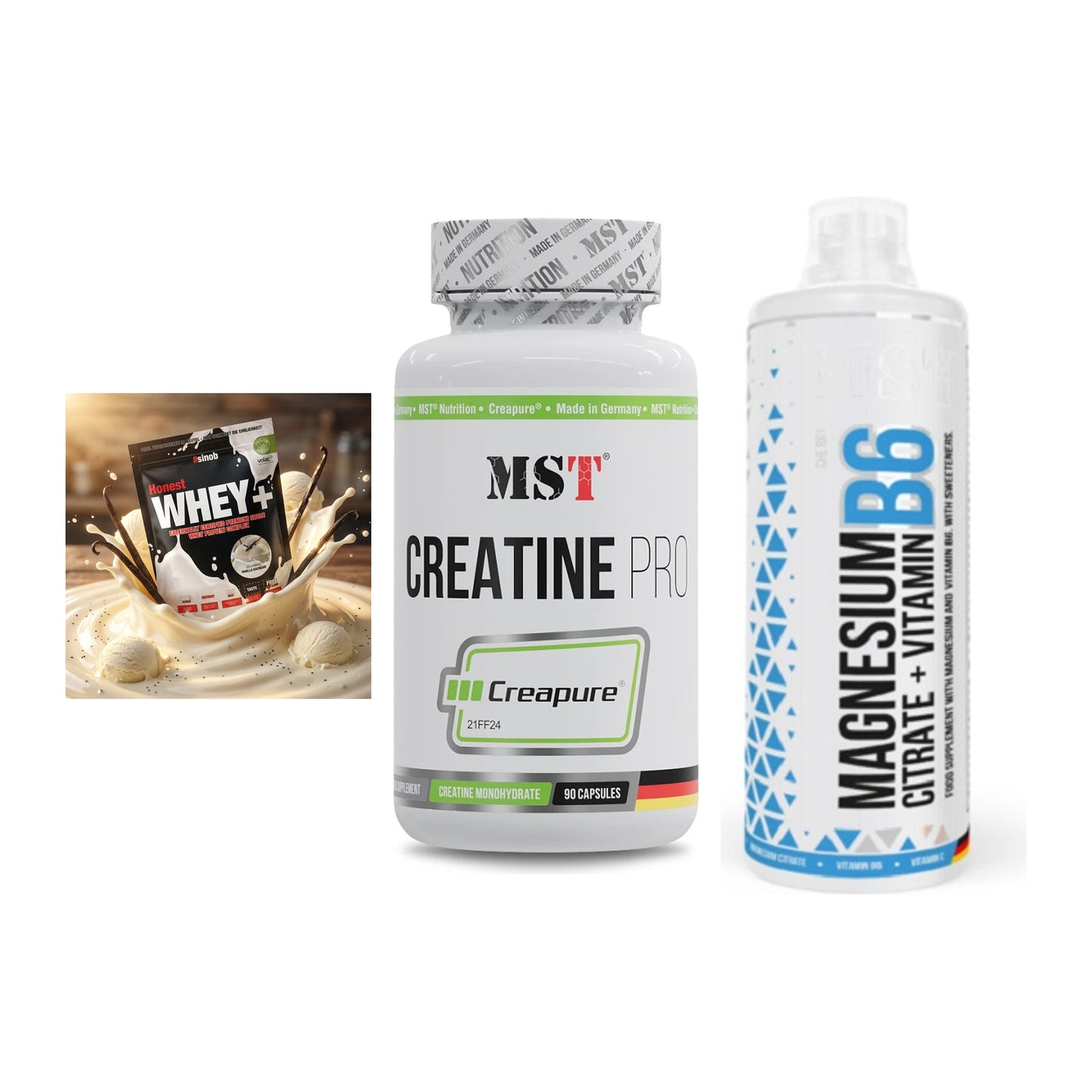 Einsteiger-Set: Sinob Honest + MST Creatine Pro + MST Magnesium B6 – alle enthaltenen Artikel