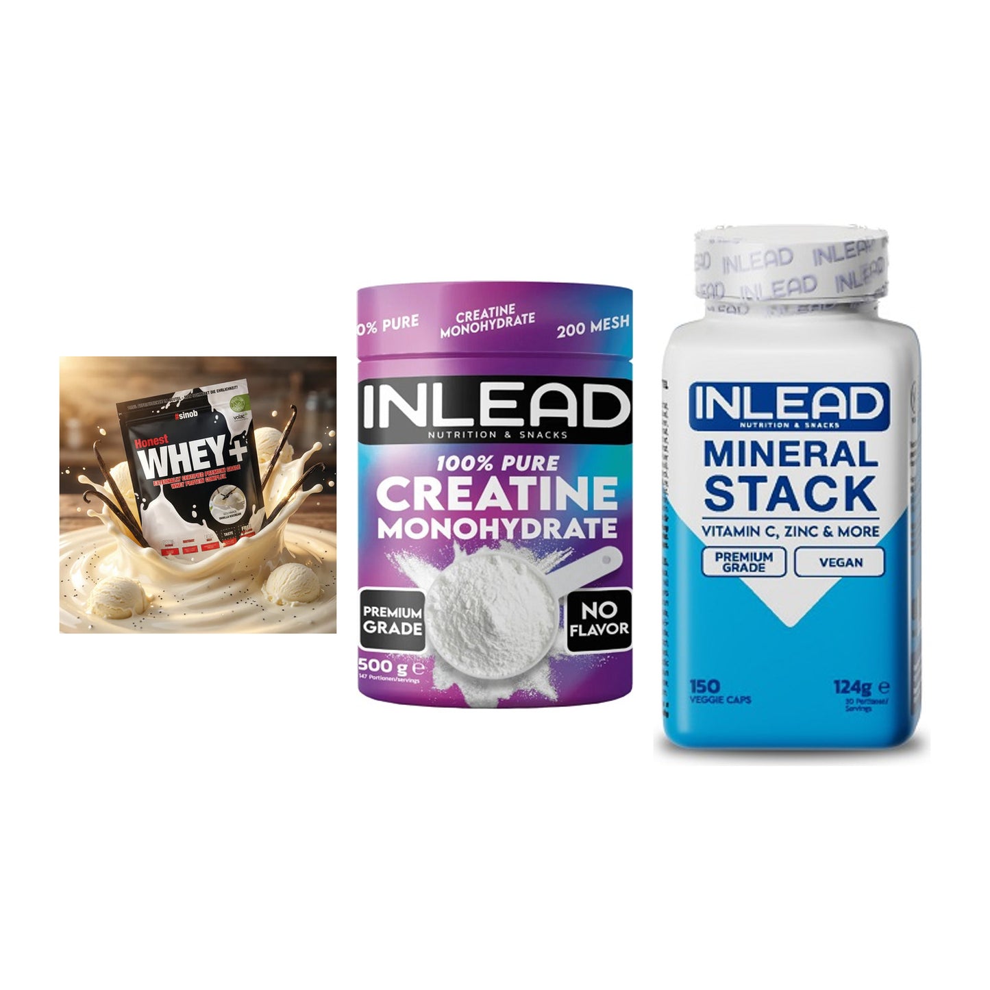Einsteiger-Set: Sinob Honest + INLEAD Creatine + INLEAD Mineral – alle enthaltenen Artikel