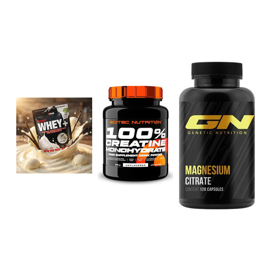 Einsteiger-Set: Sinob Honest + Scitec Creatine + GN Magnesium – alle enthaltenen Artikel