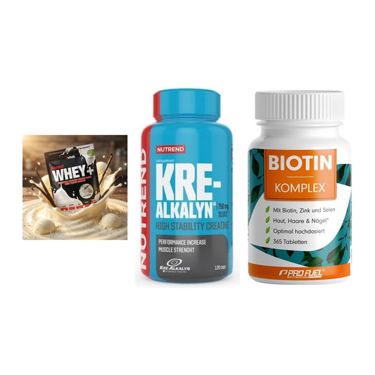 Einsteiger-Set: Sinob Honest + Nutrend Kre-Alka + ProFuel BIOTIN – alle enthaltenen Artikel