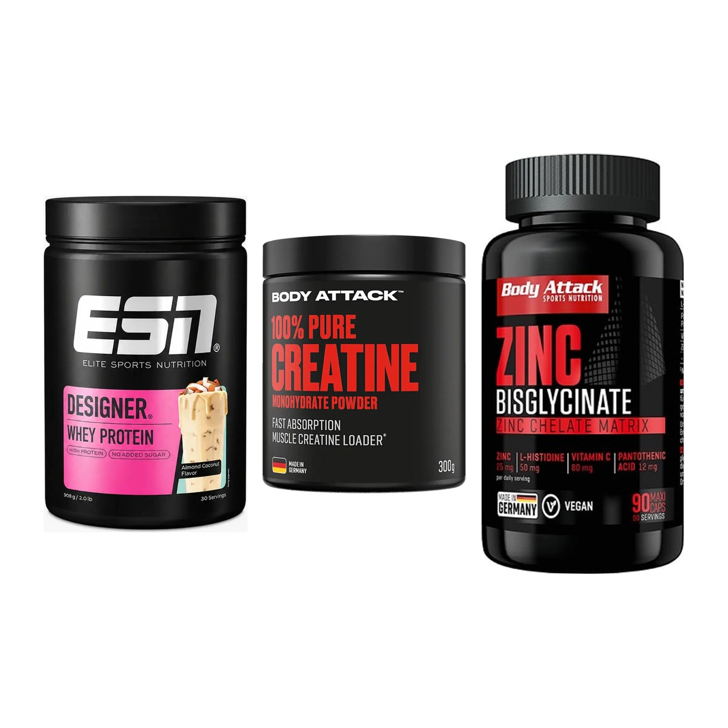 Einsteiger-Set: ESN Designer + Body Attack 100% + Body Attack Zink – alle enthaltenen Artikel