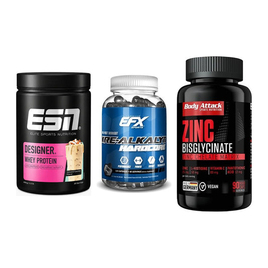 Einsteiger-Set: ESN Designer + EFX Kre-Alkalyn + Body Attack Zink – alle enthaltenen Artikel