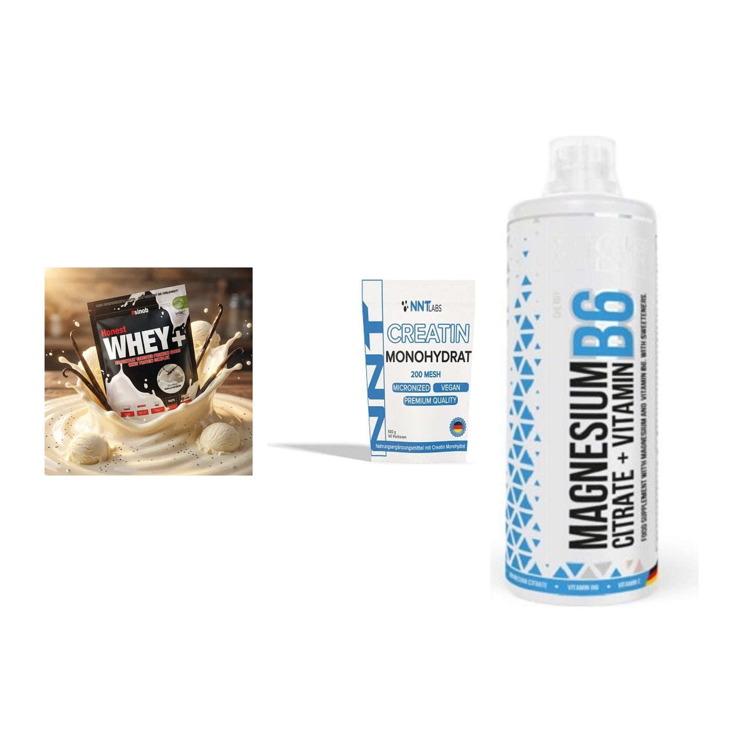 Einsteiger-Set: Sinob Honest + NNT Creatin + MST Magnesium B6 – alle enthaltenen Artikel