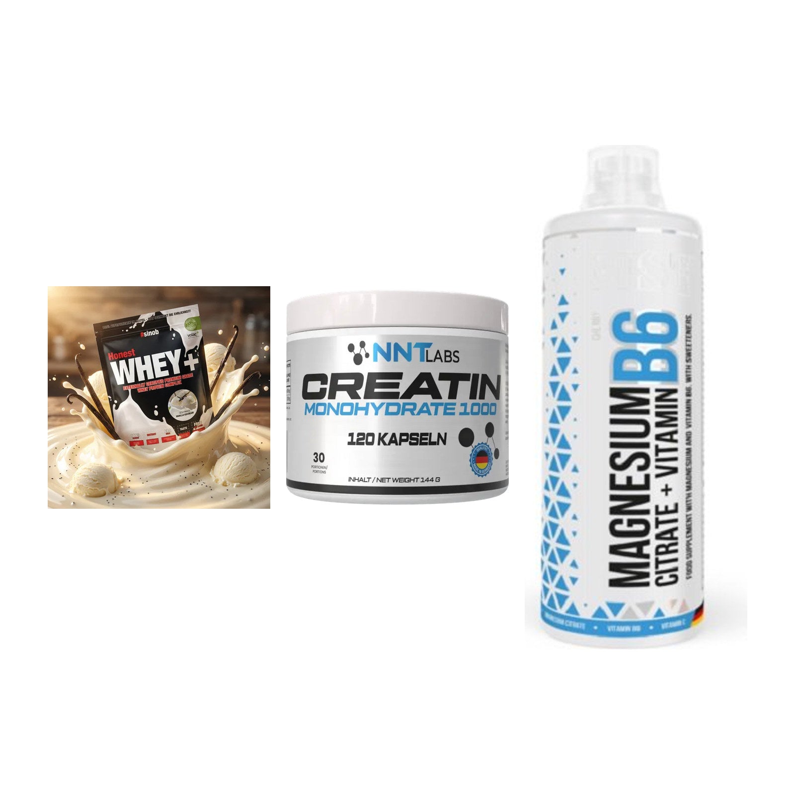 Einsteiger-Set: Sinob Honest + NNT Creatin 1000 + MST Magnesium B6 – alle enthaltenen Artikel