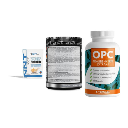 Einsteiger-Set: NNT Whey + MST Creatin + ProFuel OPC – alle enthaltenen Artikel