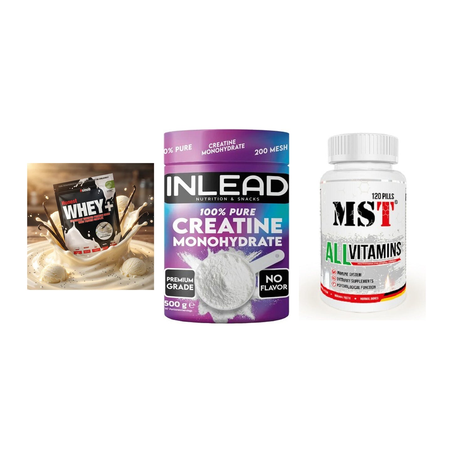 Einsteiger-Set: Sinob Honest + INLEAD Creatine + MST All Vitamins – alle enthaltenen Artikel