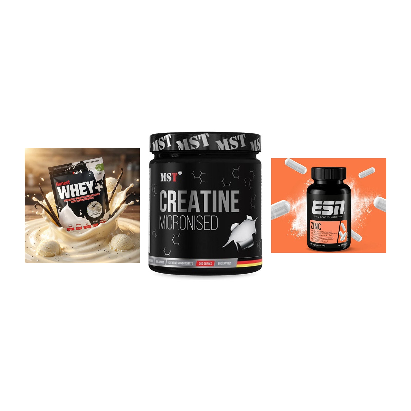 Einsteiger-Set: Sinob Honest + MST Creatin + ESN Zinc – alle enthaltenen Artikel