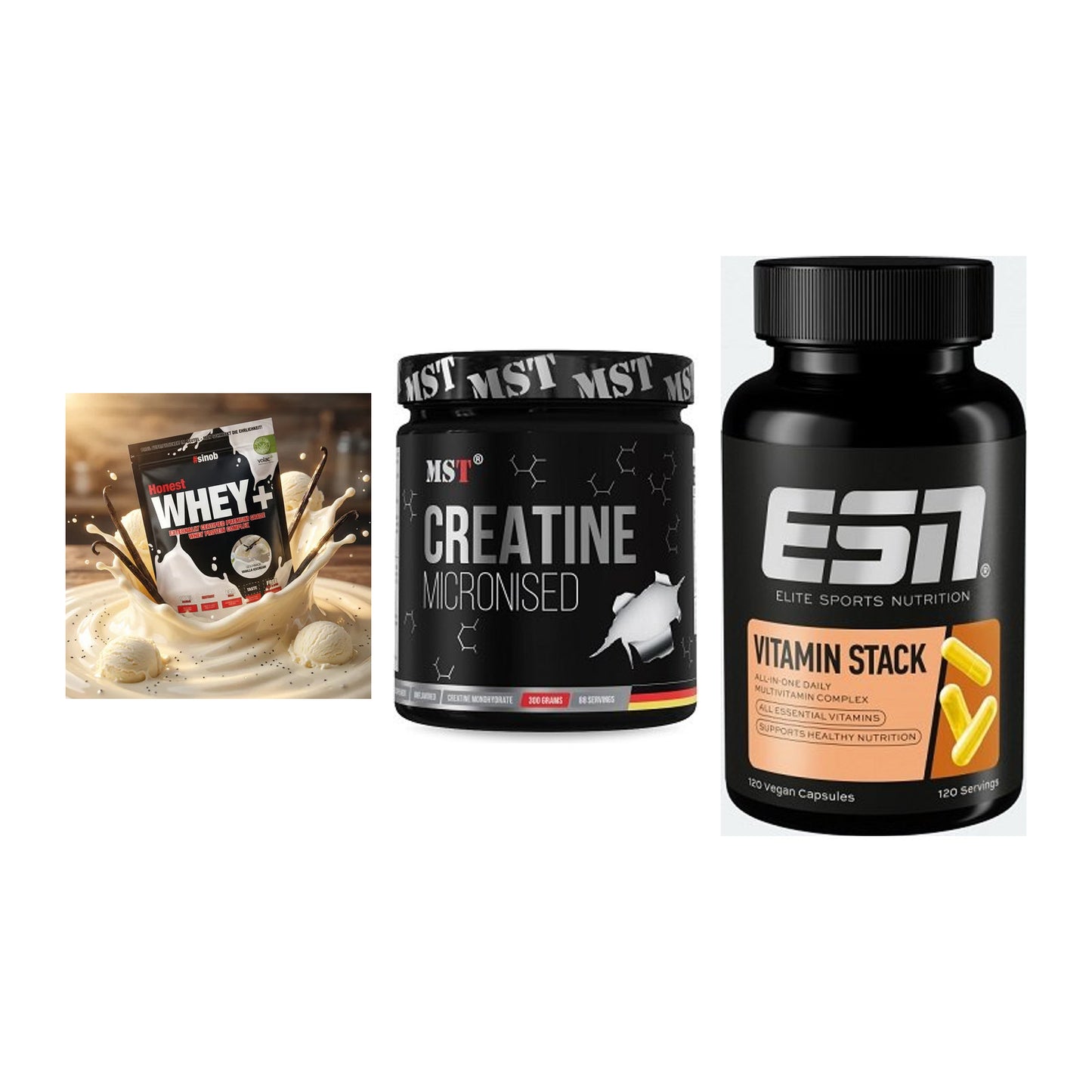 Einsteiger-Set: Sinob Honest + MST Creatin + ESN Vitamin – alle enthaltenen Artikel