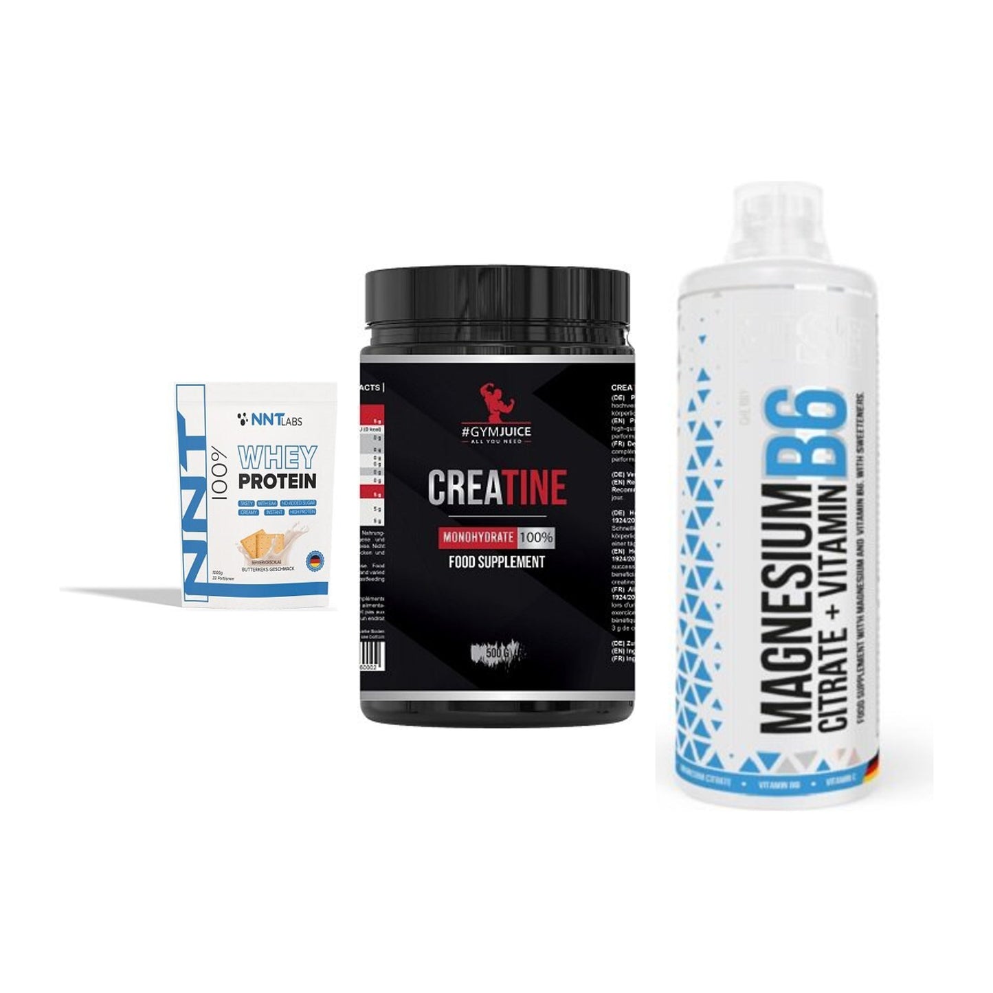 Einsteiger-Set: NNT Whey + #GYMJUICE + MST Magnesium B6 – alle enthaltenen Artikel