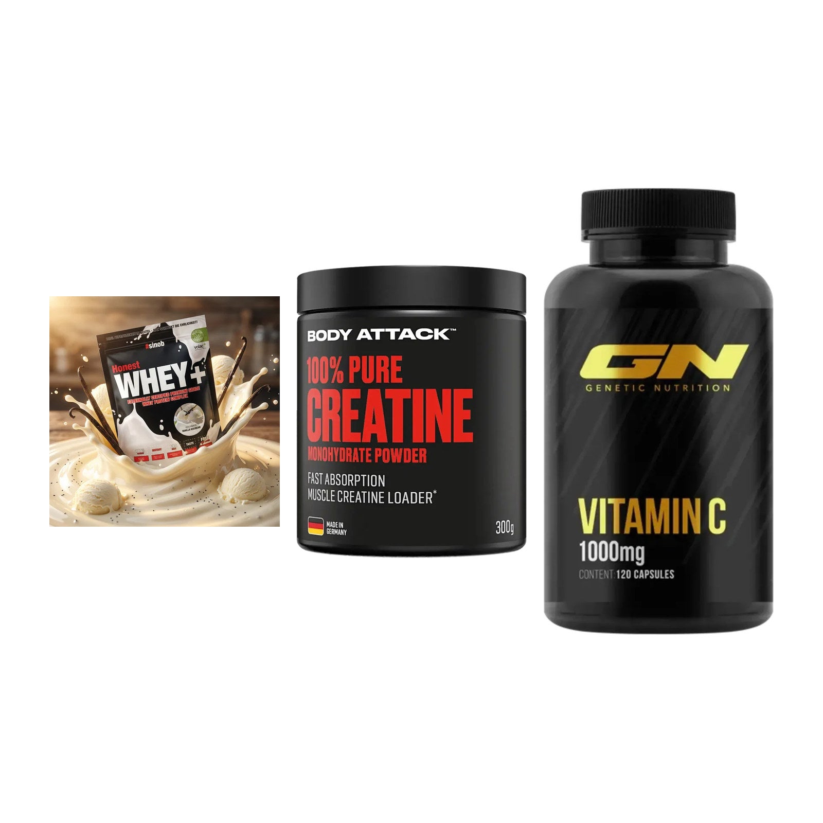 Einsteiger-Set: Sinob Honest + Body Attack 100% + GN Vitamin C – alle enthaltenen Artikel