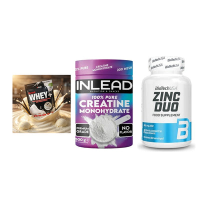 Einsteiger-Set: Sinob Honest + INLEAD Creatine + BioTech Zinc Duo – alle enthaltenen Artikel