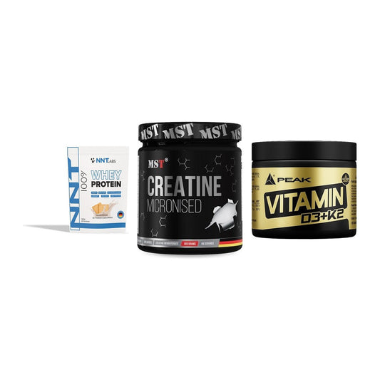 Einsteiger-Set: NNT Whey + MST Creatin + Peak Vitamin – alle enthaltenen Artikel