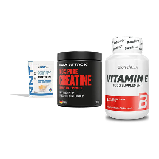 Einsteiger-Set: NNT Whey + Body Attack 100% + BioTech Vitamin – alle enthaltenen Artikel