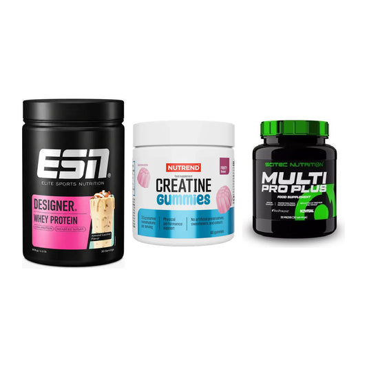 Einsteiger-Set: ESN Designer + Nutrend Creatine + Scitec Multi Pro – alle enthaltenen Artikel